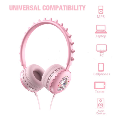 Y19 Cute Cartoon Stereo Music Wired Headphones with Microphone(Cute Rabbit)