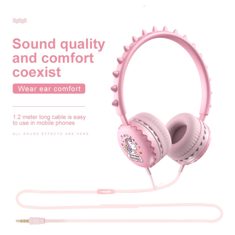 Y19 Cute Cartoon Stereo Music Wired Headphones with Microphone(Cute Rabbit)