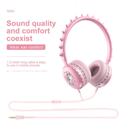 Y19 Cute Cartoon Stereo Music Wired Headphones with Microphone(Cute Rabbit)