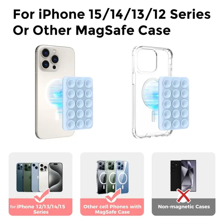 AhaStyle CY202 Suction Cup Magnetic Phone Holder Silicone Adhesive Mirror Sticker