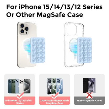 AhaStyle CY202 Suction Cup Magnetic Phone Holder Silicone Adhesive Mirror Sticker