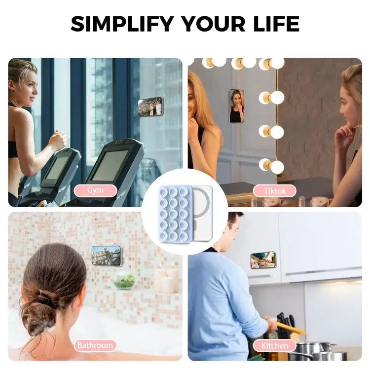 AhaStyle CY202 Suction Cup Magnetic Phone Holder Silicone Adhesive Mirror Sticker