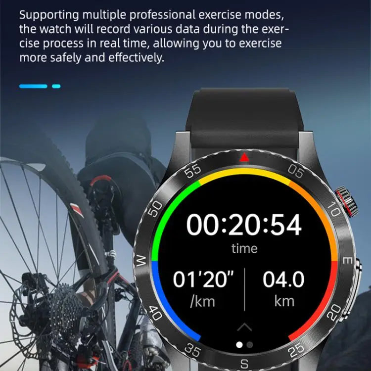 H9 1.43 inch Silicone Strap ECG Smart Watch Supports Bluetooth Calls/Smart Voice Assistant(Blue)