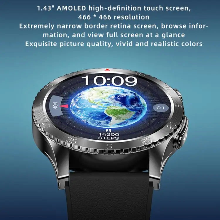 H9 1.43 inch Silicone Strap ECG Smart Watch Supports Bluetooth Calls/Smart Voice Assistant(Blue)