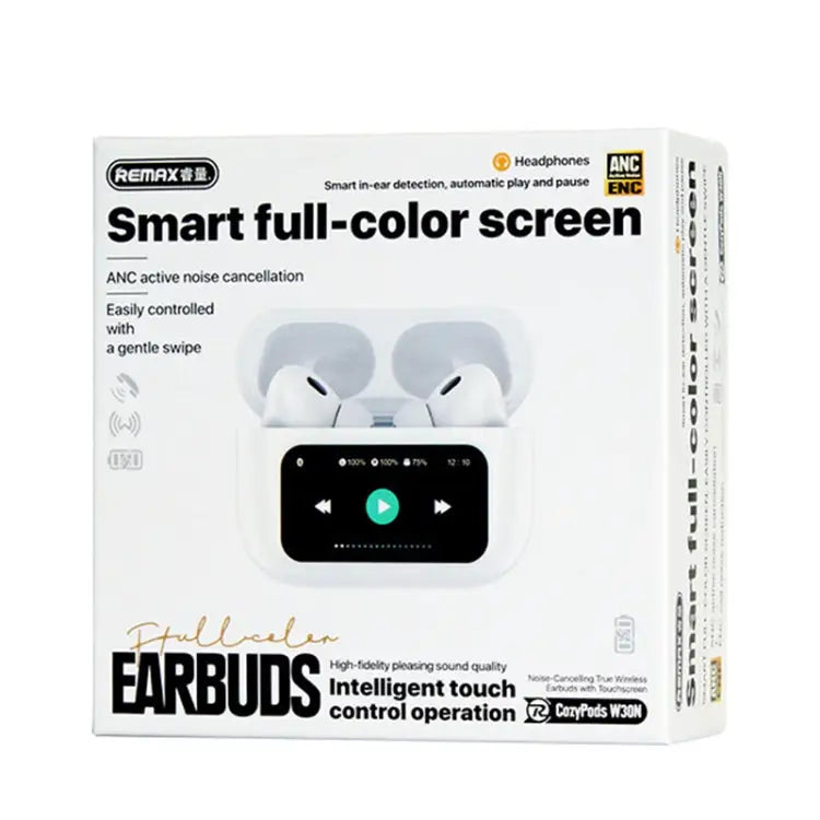 REMAX CozyBuds W30N LED Dual Noise Reduction Bluetooth 5.4 Earphones