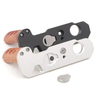 Wooden Hand Grip Arca Quick Release Plate Aluminum Alloy Base for Nikon Nikkormat F / FTn / FT2 / FT3 (Black)